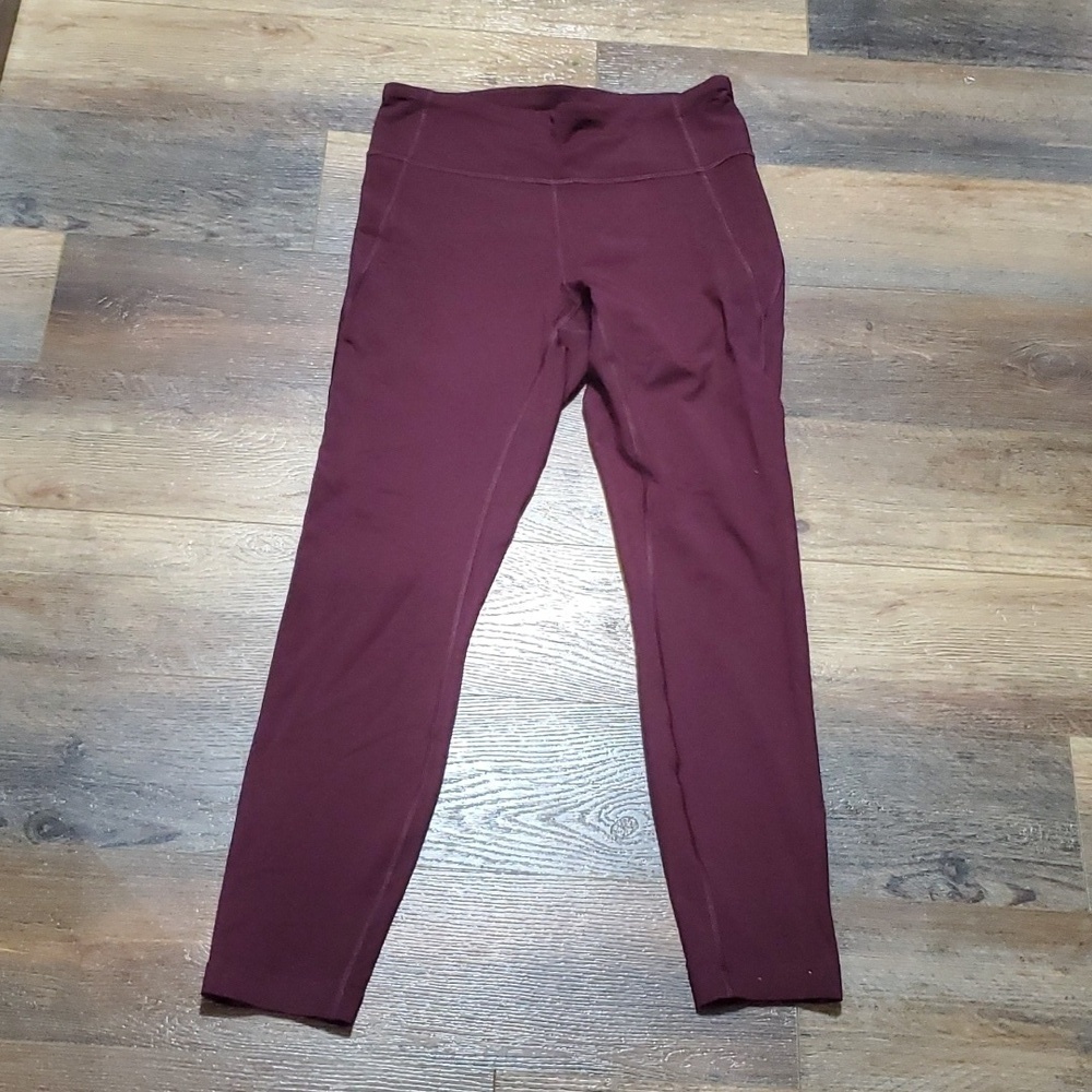 Allbirds burgandy workout leggings euc